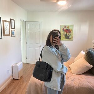 Joan & David Elegant Black Leather Bag